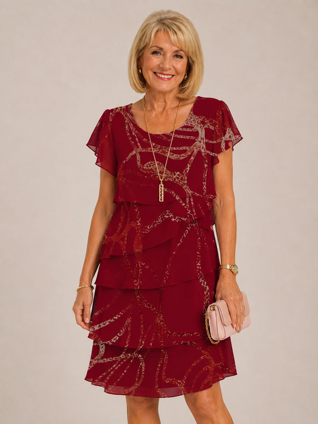Lucie | Vestido elegante con estampado "Lacroix"