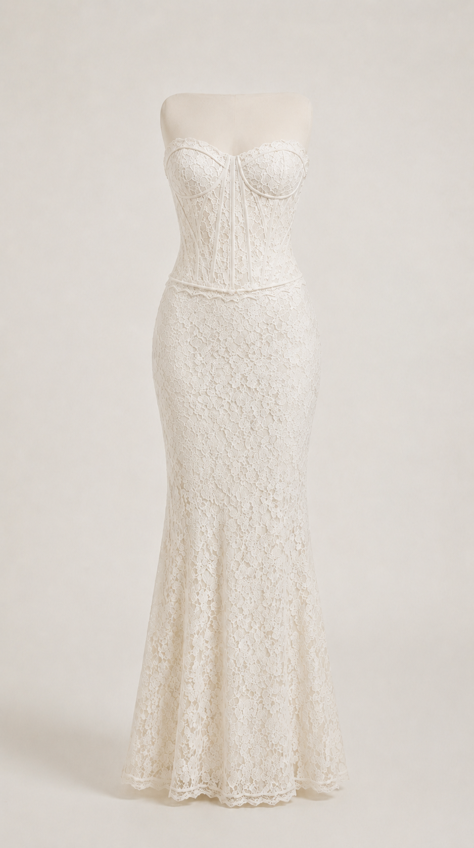 Largo Vestido de Encaje con Corsé Isabela